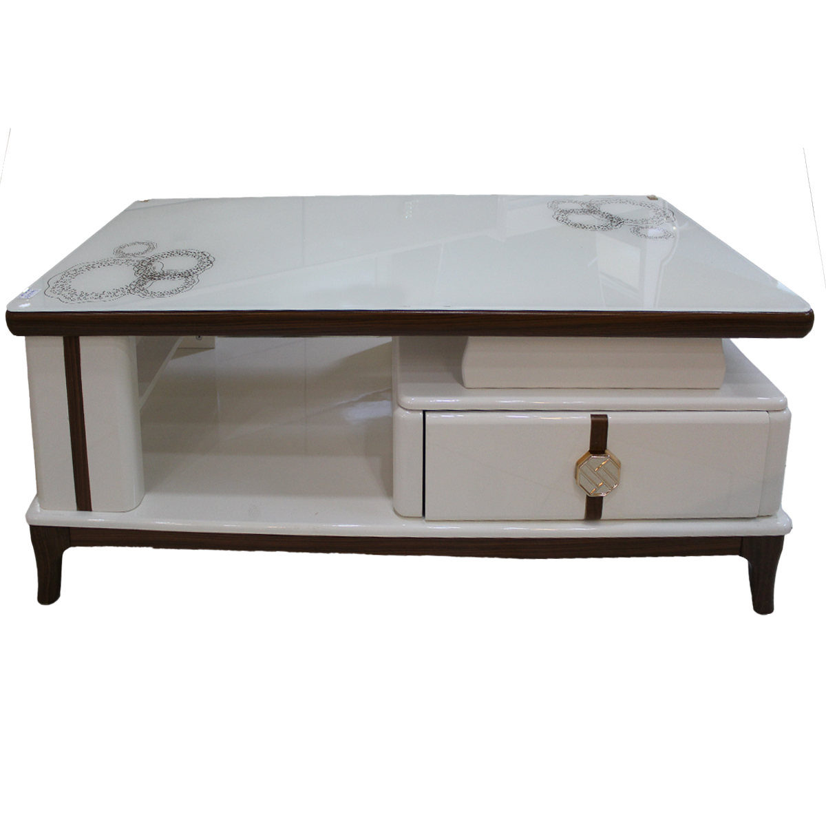 FURNITURE Coffee Tables Glass Top coffee Table with Drawer coffeee table no.272.262.052.1