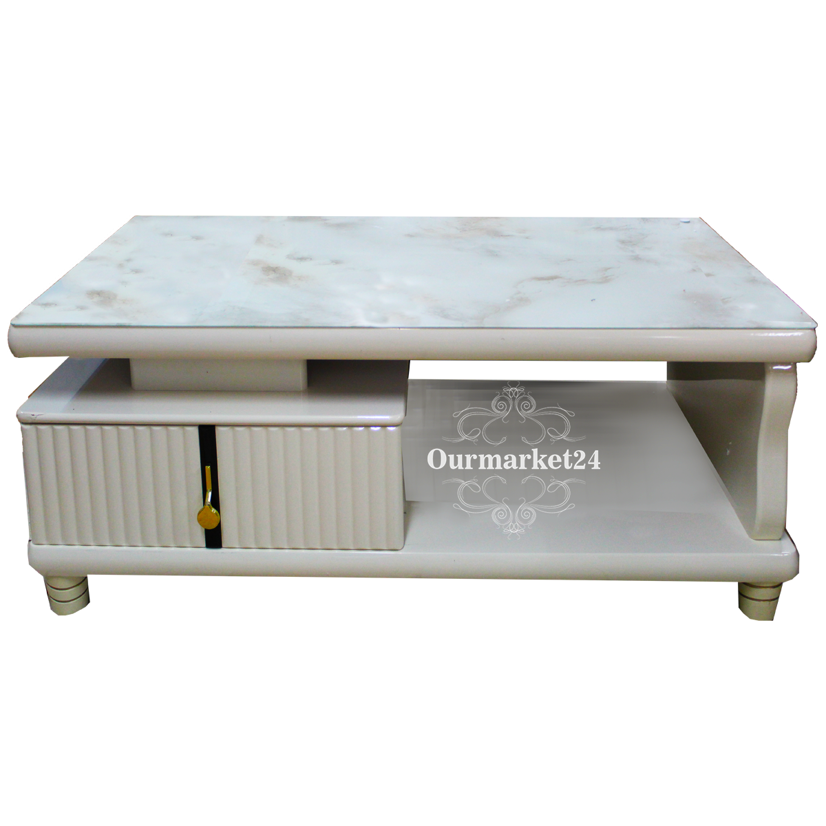 FURNITURE Coffee Tables Glass top coffee table with foot rest