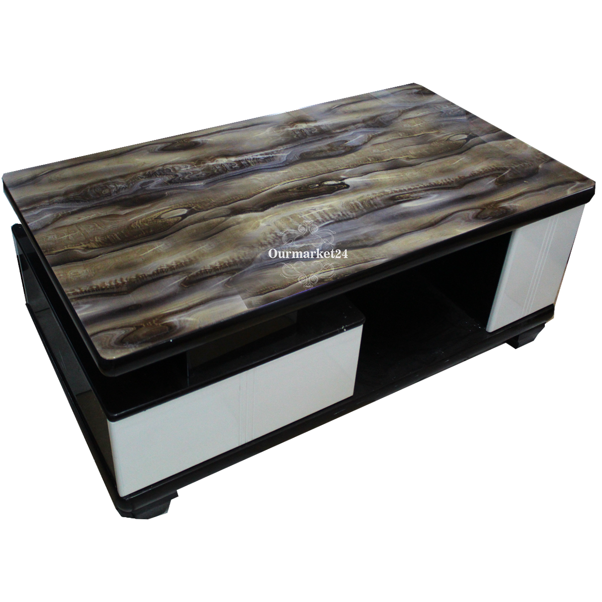 FURNITURE Coffee Tables Glass top coffee table with foot rest