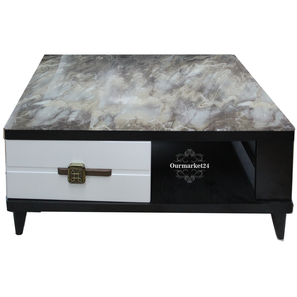 FURNITURE Coffee Tables Glass top coffee table with foot rest