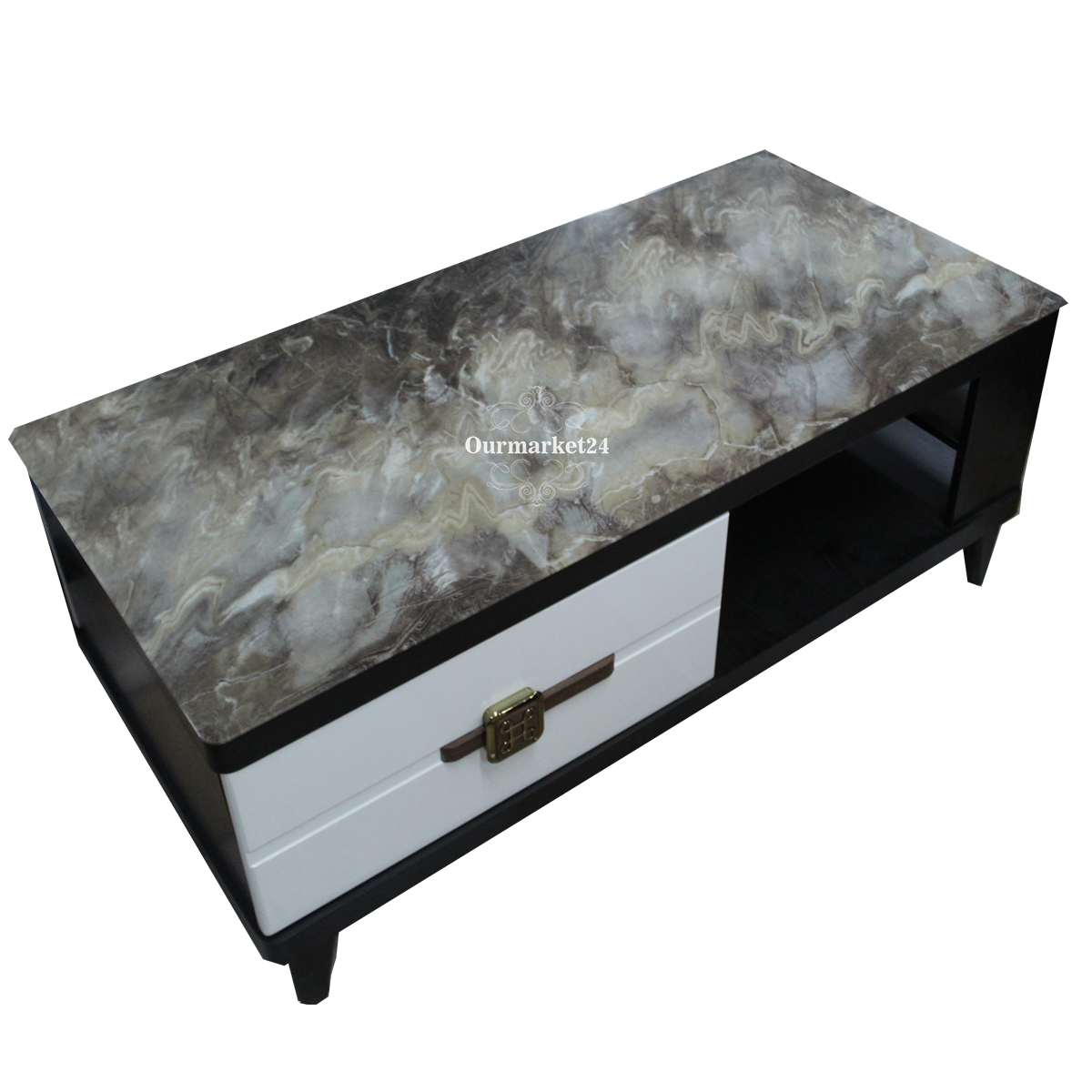 FURNITURE Coffee Tables Glass top coffee table with foot rest